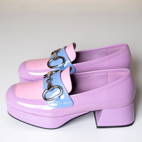 NEW 💕 Jeffrey Campbell Student 2 Platform Loafer Patent Leather Liliac - Picture 3 of 17